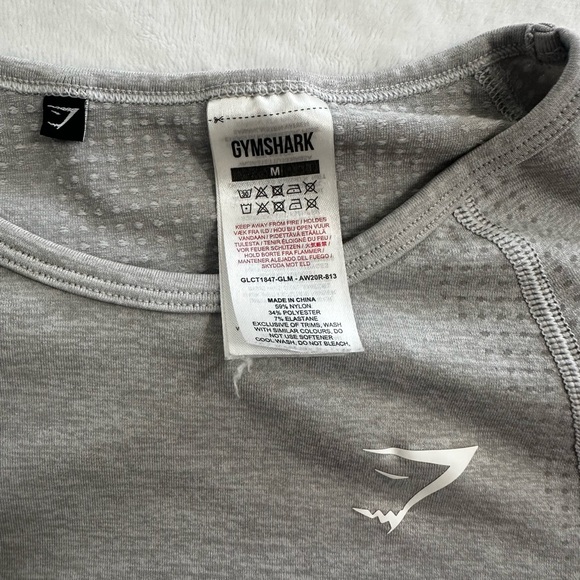 Gymshark Gray Long Sleeve Crop Top - Picture 3 of 5